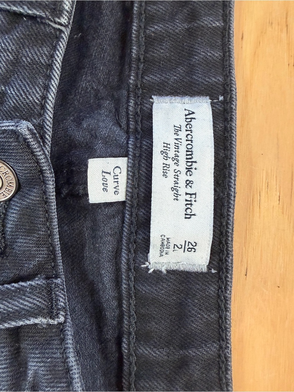 Abercrombie & Fitch Women’s Vintage Straight Jeans - Charcoal Gray